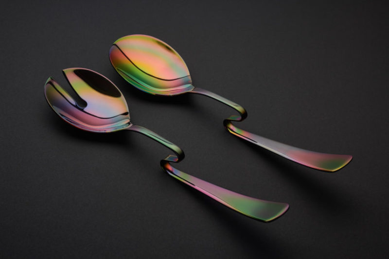Šalátová a cestovinová designová sada CARMIL Coctail big Rainbow (Black box)
